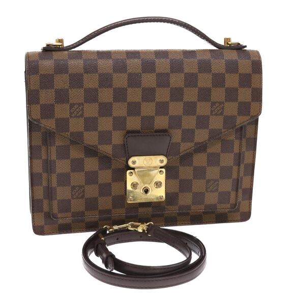 LOUIS VUITTON Damier Ebene Monceau 28 Hand Bag Spo N48088 - Picture 1 of 16